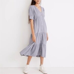 Madewell Lavender Button-Down Midi Dress